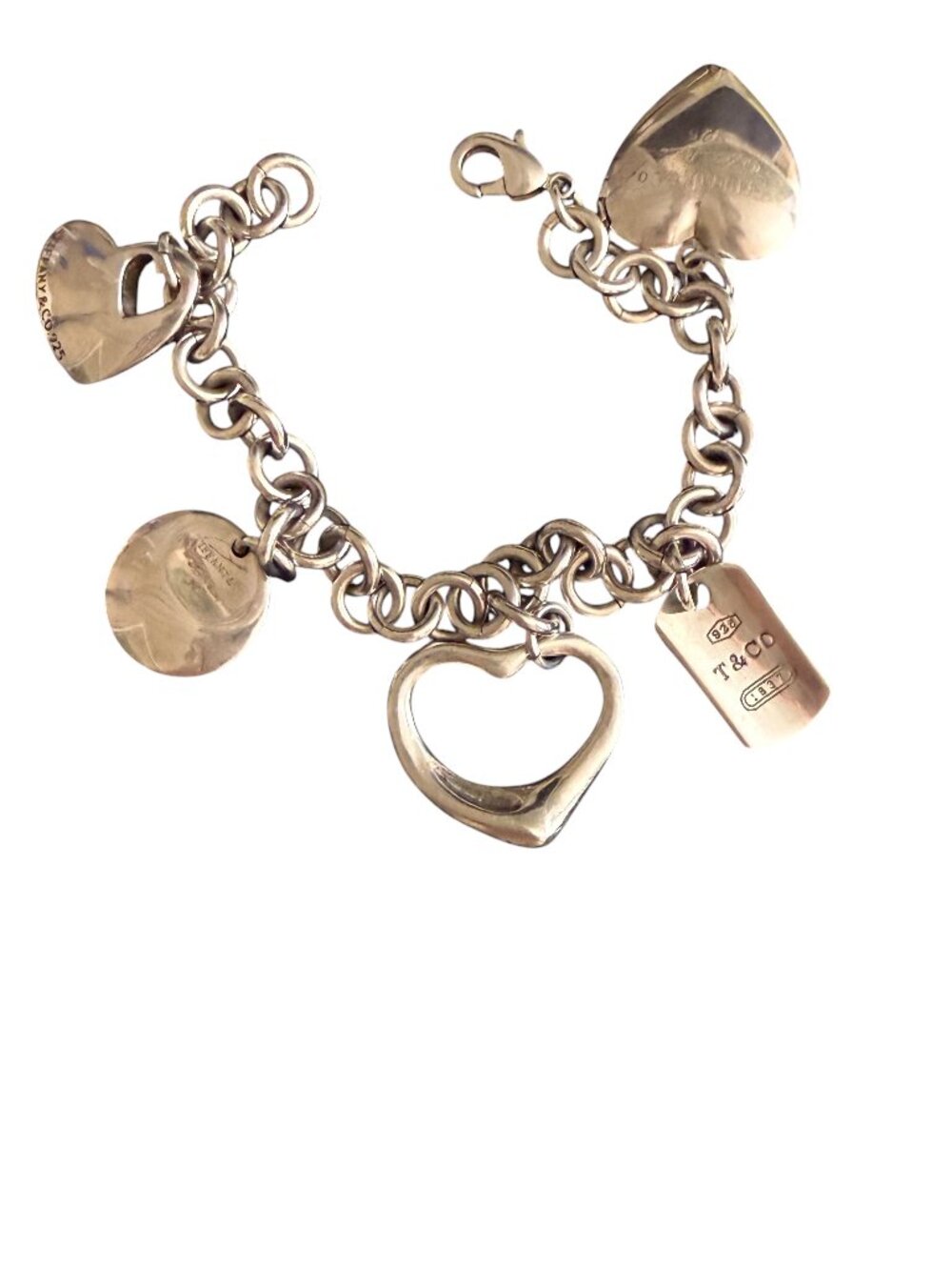 SUPER RARE Tiffany & Co. Return to Tiffany Heart Tag & Multiple Charms  Bracelet